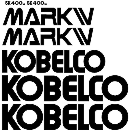 Aftermarket Kobelco SK400 LC Excavator Decal Set with Mark IV Decals KBSK400DECALSET